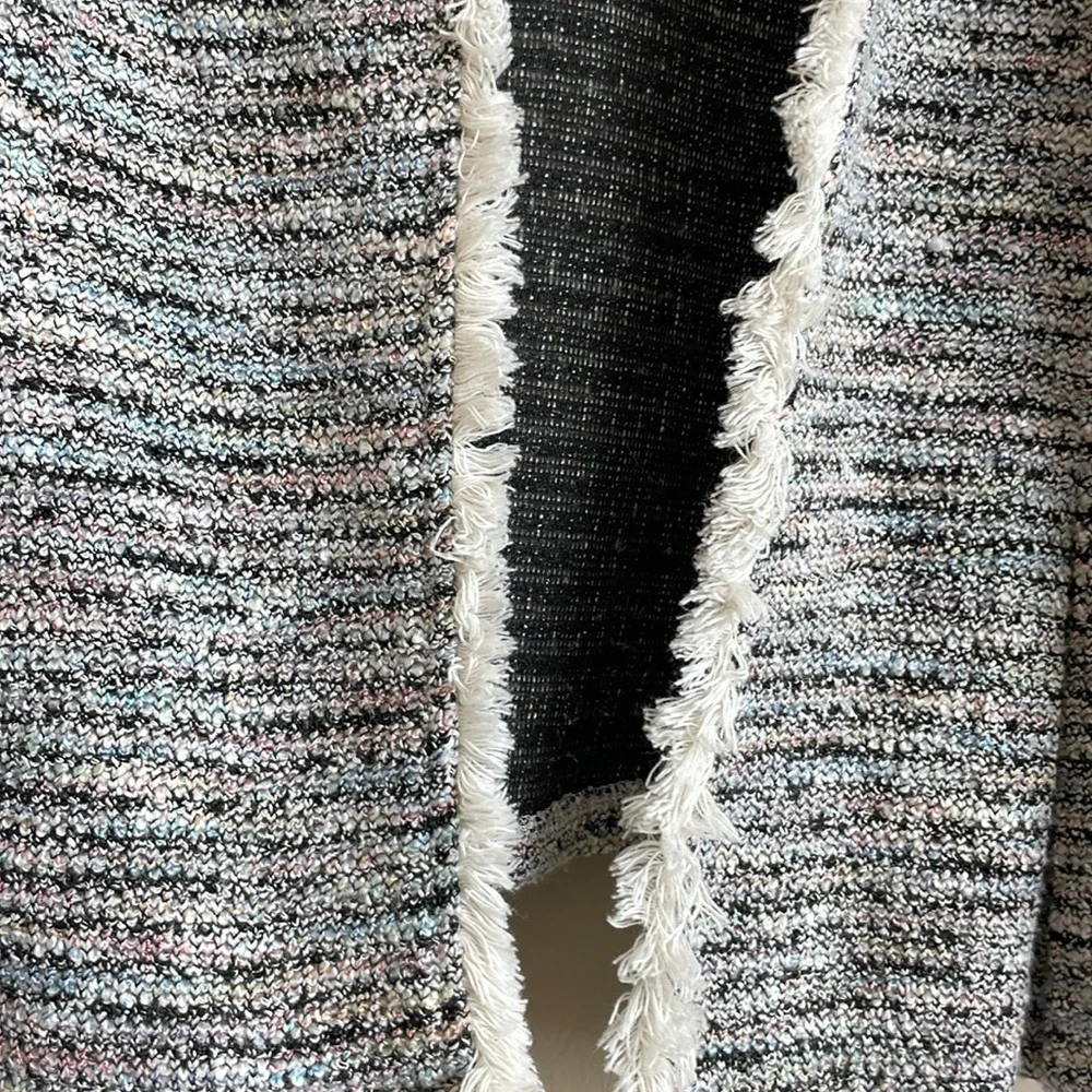 14th & Union Tweed Open Front Tailored Blazer Cardigan Pastel Multicolor Small